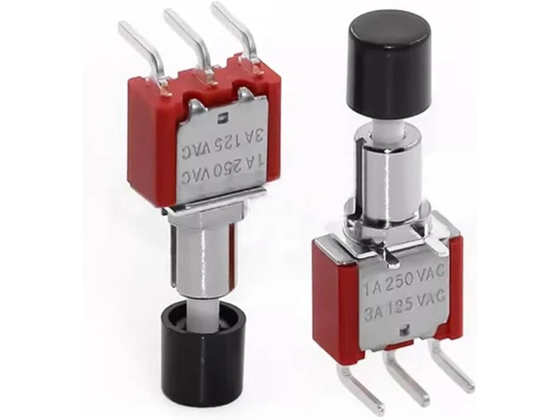 2 Peças Mpl 0-102-0003 L003 Rs Interruptor De Botão Reinicialização Sem Trava Com Tampa, 2 Velocidades, Curva, 1a 250v
