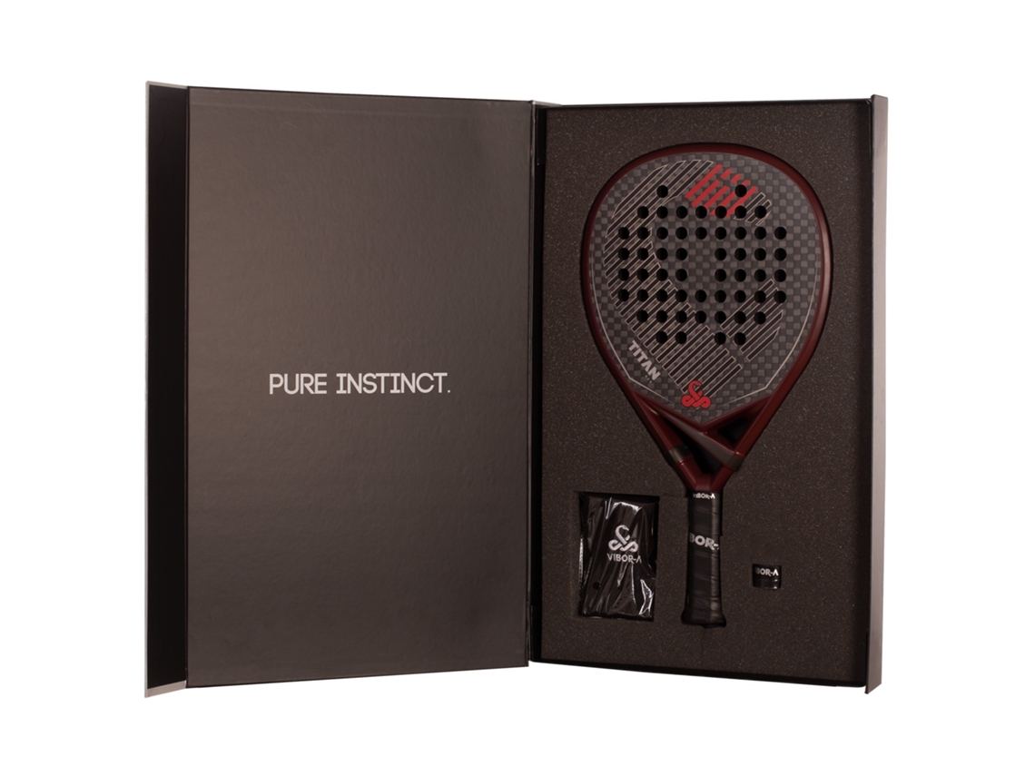 Pack Raquete Padel Vibor-a Titan 12k Vermelho