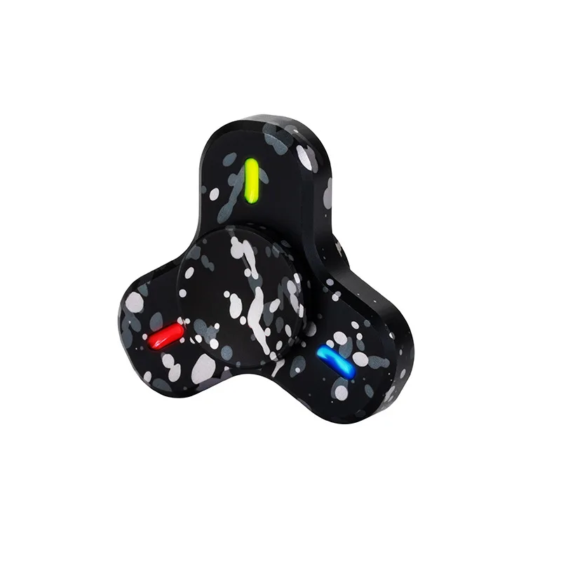 (preto) Mini Fidget Spinner Com Luzes Em Liga Metálica - Brinquedo Anti-stress
