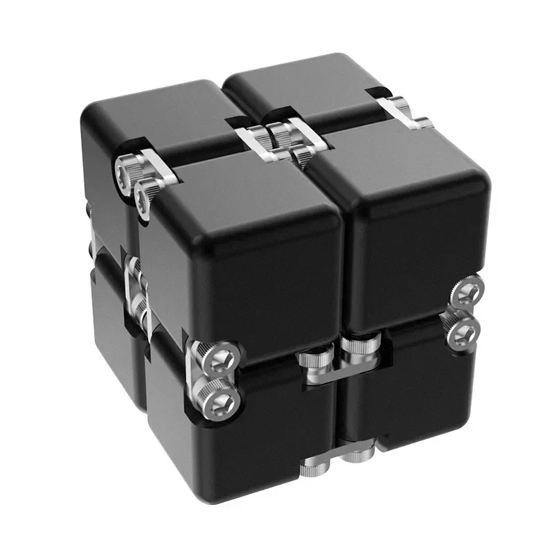 (preto) Cubo Infinito De Metal Para Aliviar O Estresse, Brinquedo Para Fazer Com A Ponta Dos Dedos