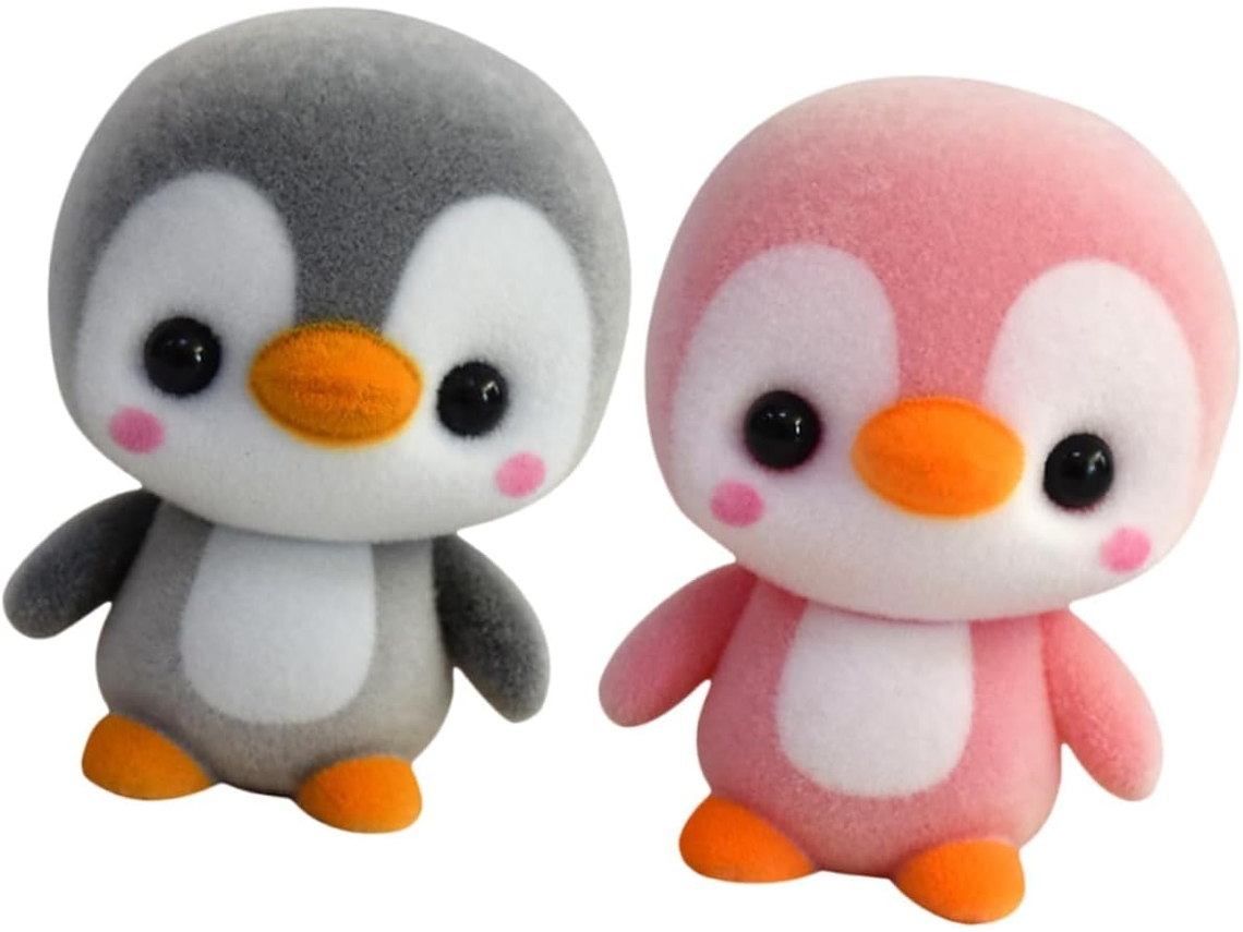 Boneco De Pinguim Pelúcia Rosa, 2 Peças,