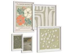 Conjunto De Pinturas Motivos Vegetais Boho Padrões Espelharte (5 Peças)