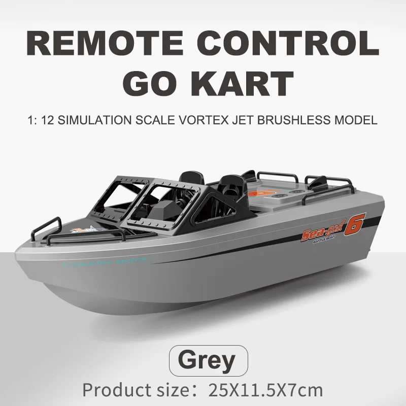 (cinza) Barco De Corrida De Alta Velocidade Com Controle Remoto 2.4g, Motor Brushless, Controle Remoto Elétrico.