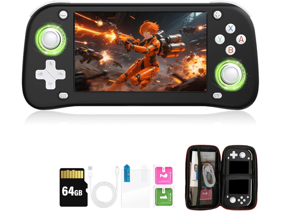 Console Portátil Retrô com Mais de 18.000 Títulos Clássicos, 64gb AQUAFORGE