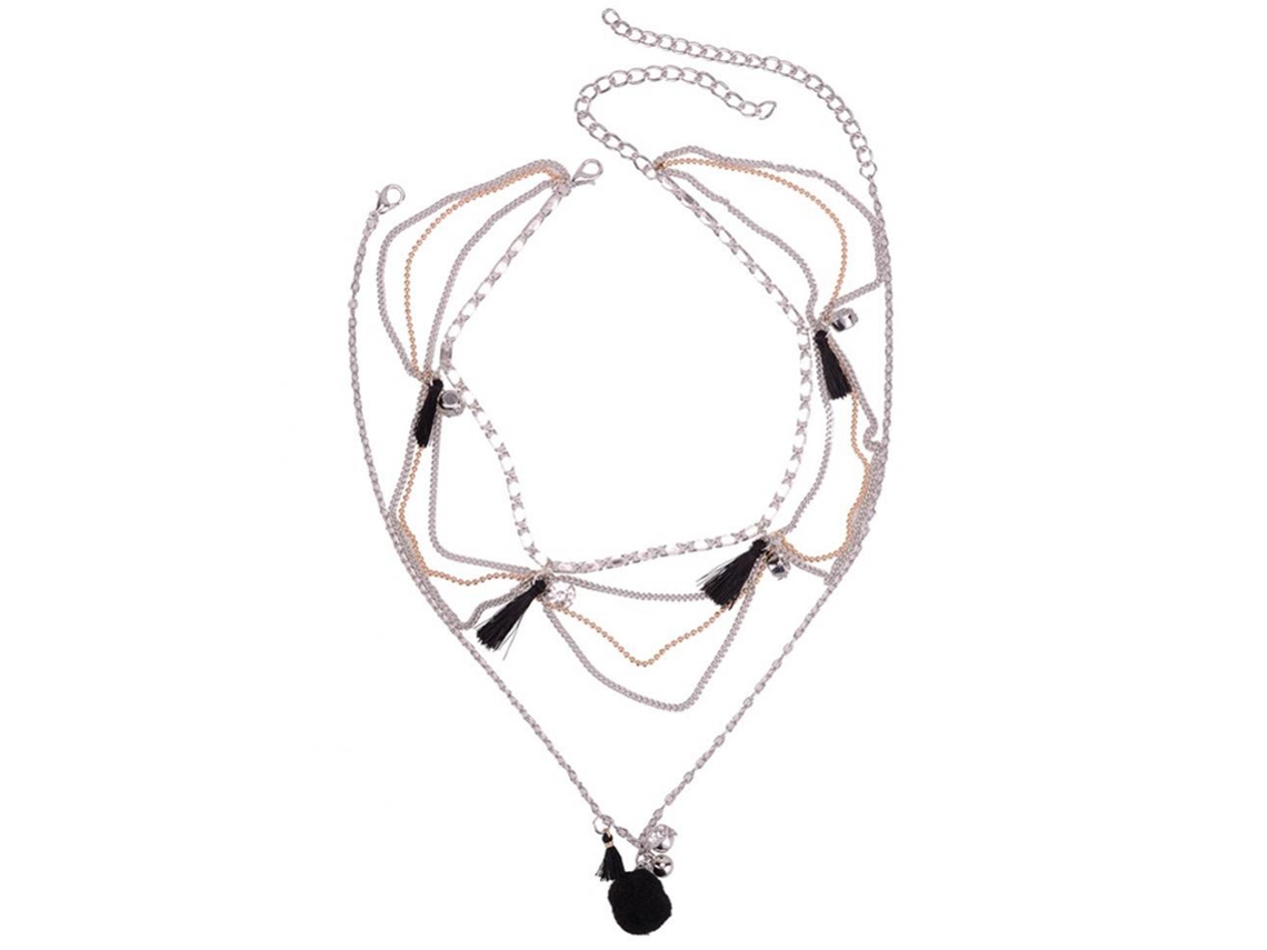 Colar Multicamada Feminino Acessório Fashion Moda Mulher