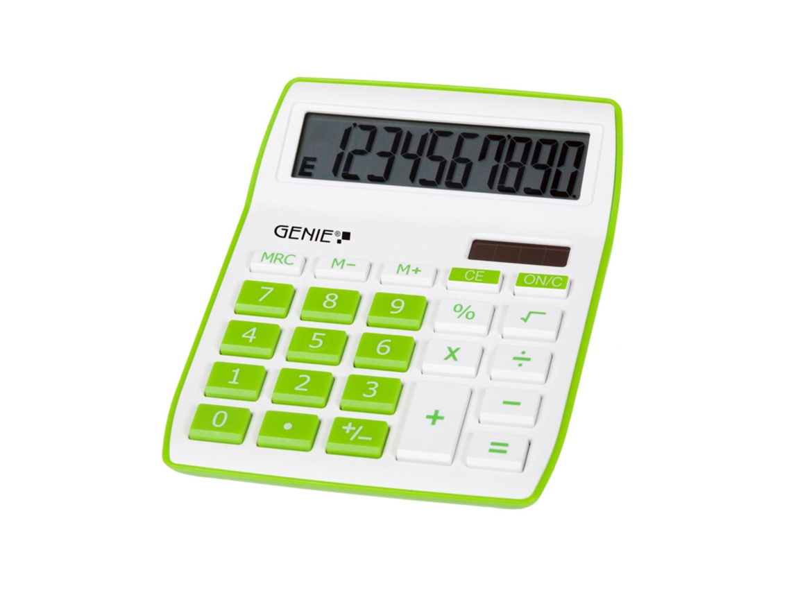 GENIE Calculadora de Secretária 840G 10 Dígitos Branco e Verde