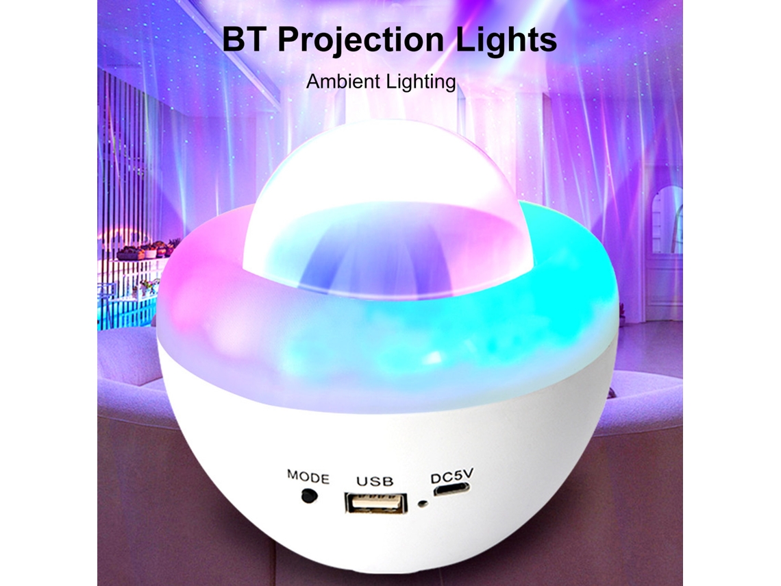 Luz Ambiente com Controle de Som e Projeção Led Multicolorida Presente Quarto