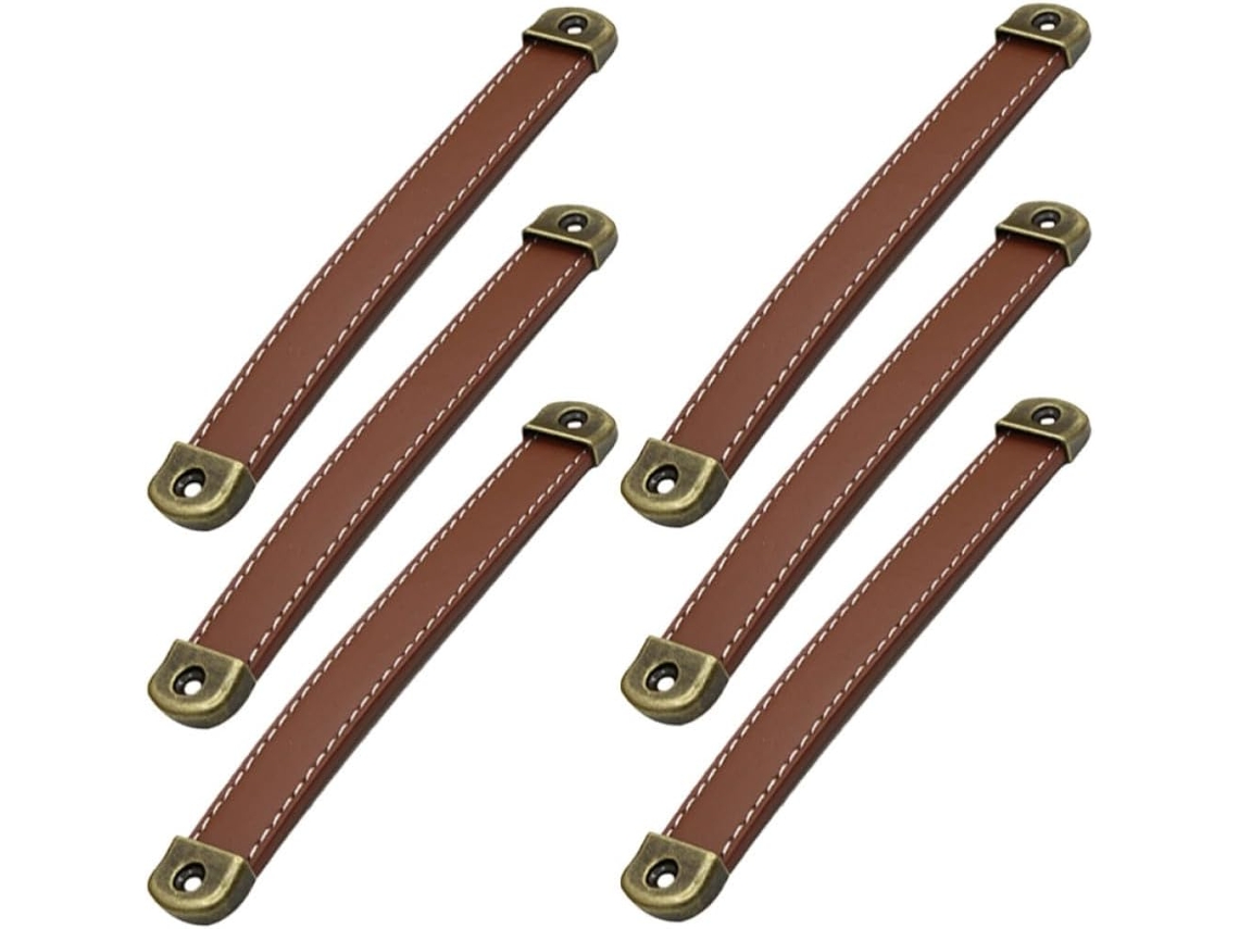Ipetboom Conjunto De 6-puxadores Couro Para Armários, Flexíveis E Macios, Em Liga De Zinco Com Design Clássico Para