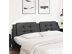 Vidaxl Almofadão De Cabeceira Zadar 193 Cm Couro Artificial Preto