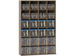 Armazenamento Cd e Dvd 456cd/336dvd com 24 Compartimentos e Prateleiras Ajustável Cor: Marrom Alta Qualidade