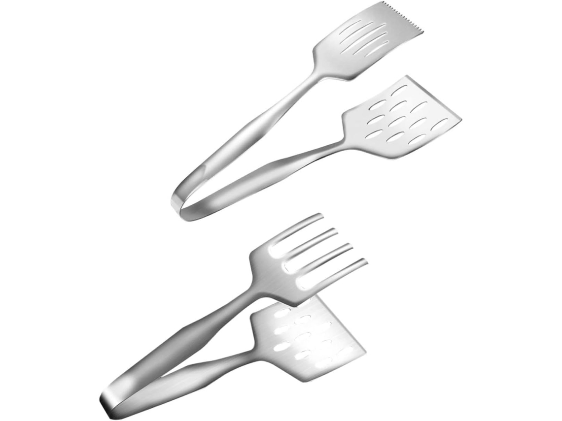 Pinça Para Bife Imikeya De Aço Inoxidável 2 Peças, Utensílio De Cozinha Multifuncional Para Churrasco E Culinária