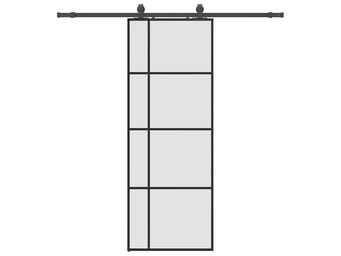 Sliding Door, Sliding Doors Vidaxl Preto Vidro (76 X 205 Cm (200 Cm Sliding Rail))