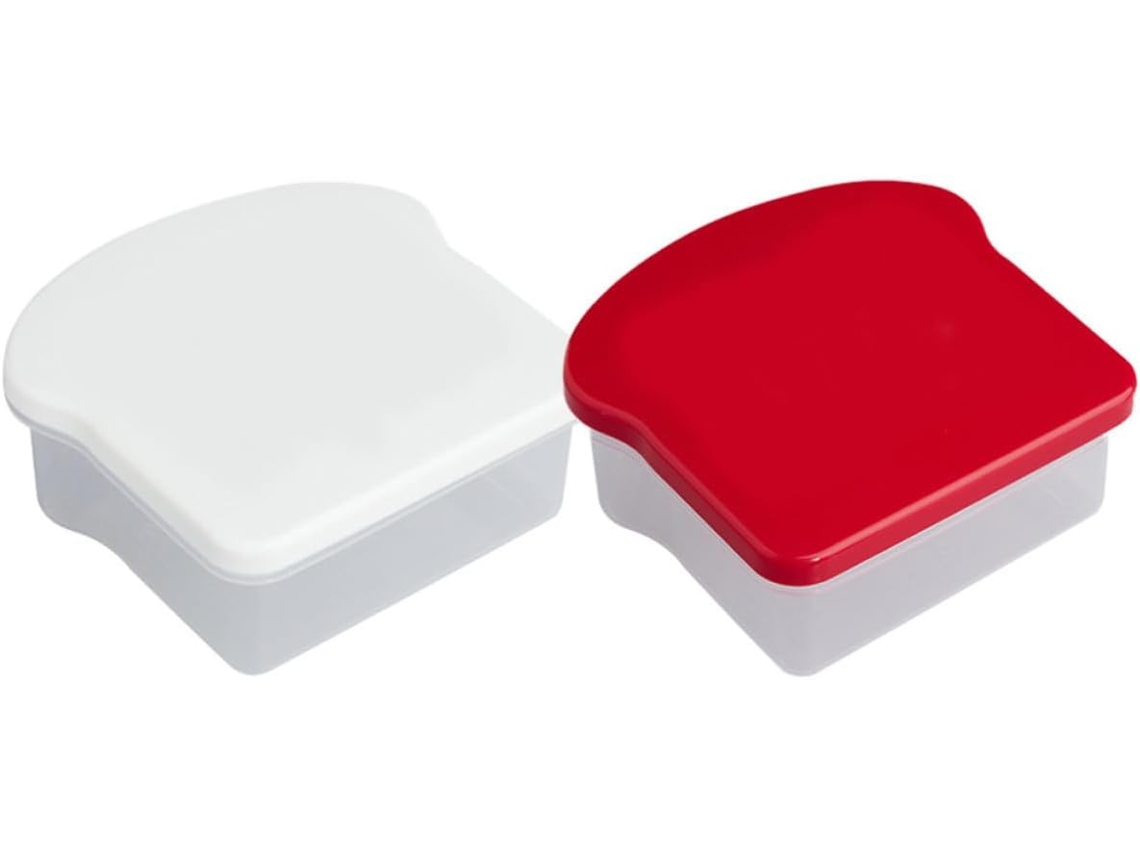 Conjunto De Lancheira Bento Plástico Abaodam Com 2 Peças, Design De Torrada, Durável E Indeformável, Ideal Para