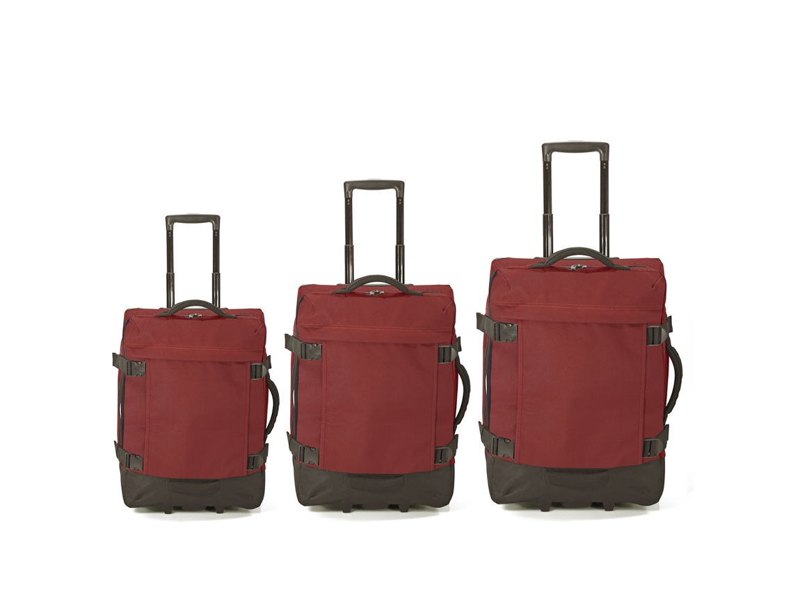Conjunto De Malas Benzi Bz5850na, 3 Peças Flexíveis, 2 Rodas, Cabine 50 Cm Média 60 Cm Grande 70 Cm, Alça Telescópica, Laranja