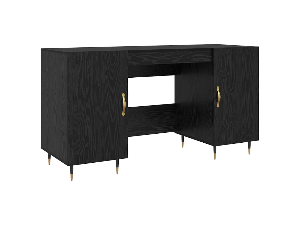 Mesa Carvalho Preto 140x50x75 cm Madeira Processada MAISON EXCLUSIVE