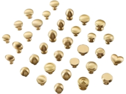 Peça Puxador Simples De Cobre Puro Dourado Para Móveis, Guarda Roupa, Armário, Latão Maciço, Redondo, Moderno, Com Um