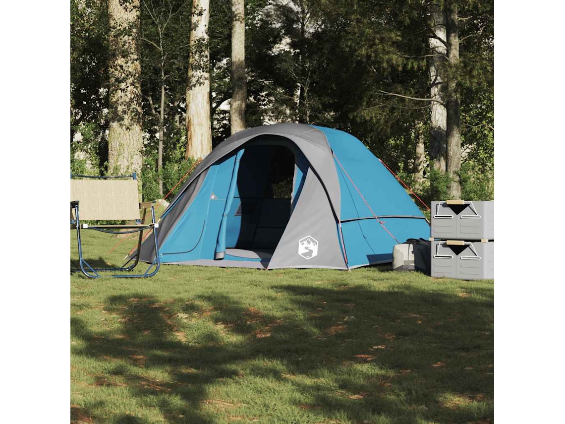 Vidaxl Tenda De Campismo Cabana Para 4 Pessoas Impermeável Azul