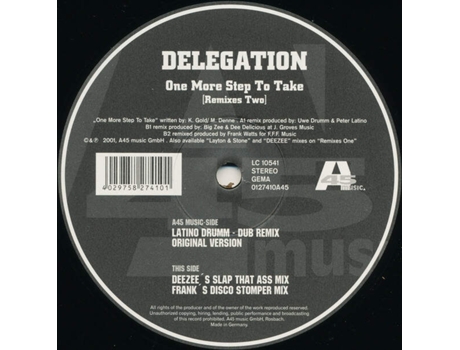 Vinil One More Step To Take Remixes Two A45 Music