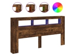 Cabeceira com Leds Derivados de Madeira Carvalho Fumado MAISON EXCLUSIVE (200x18,5x103,5 cm)