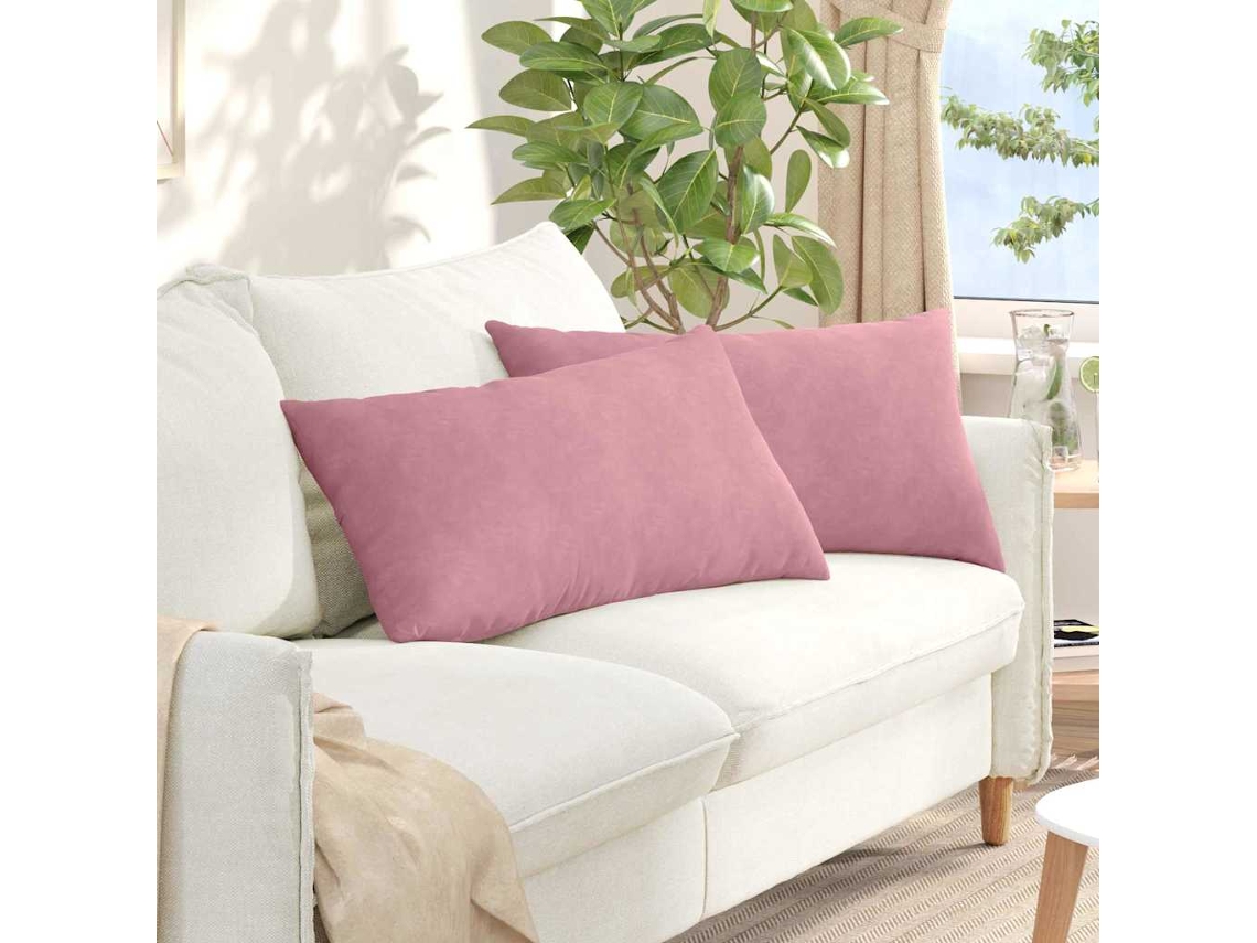 Vidaxl Travesseiros De Sofá 2 Pcs Rosa 80 X 40 Cm