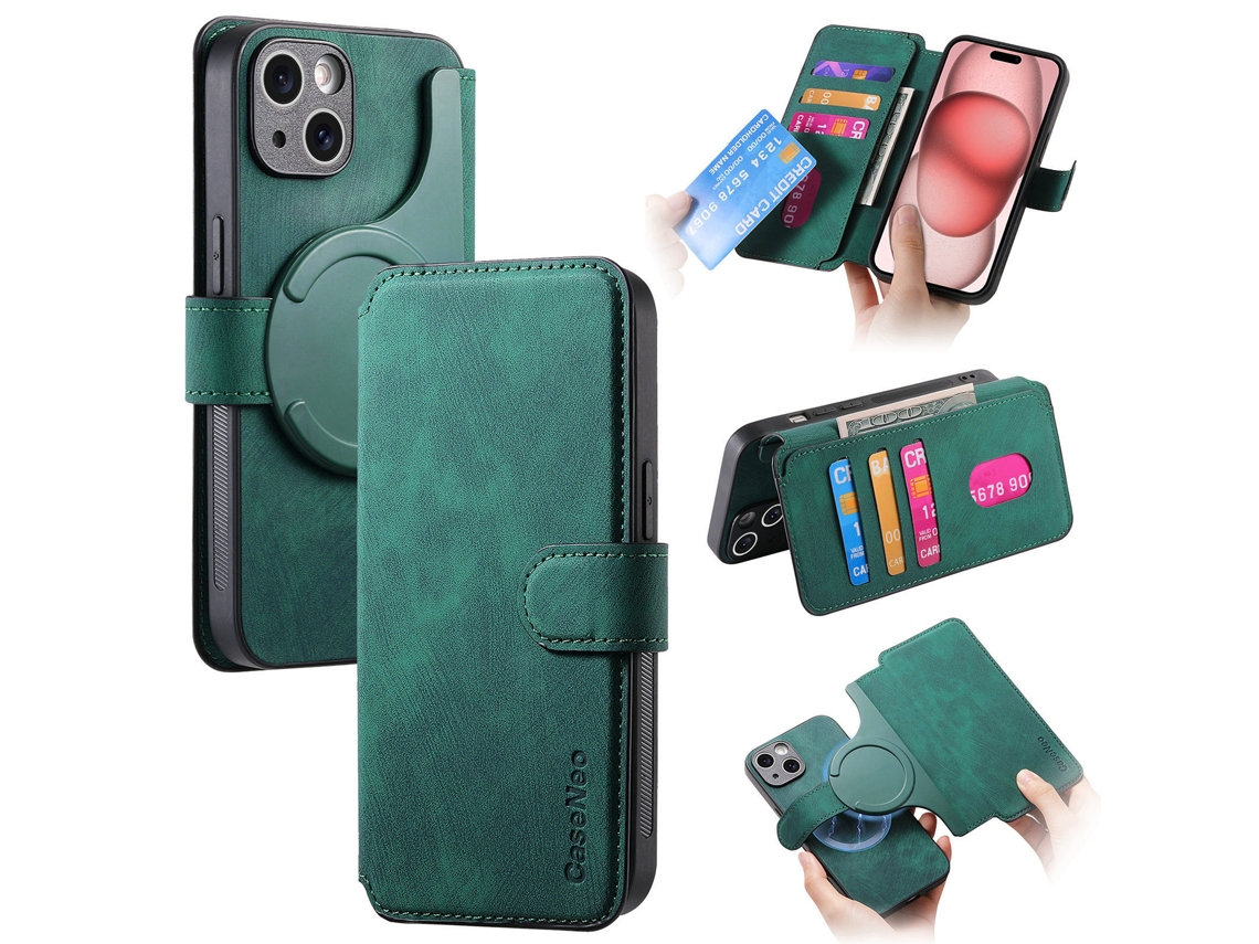 Nova Capa Magnética 2 Em 1 Destacável Para Celular - Compartimento Para Cartão, Proteção Rfid Antirroubo - Compatível Com Iphone.