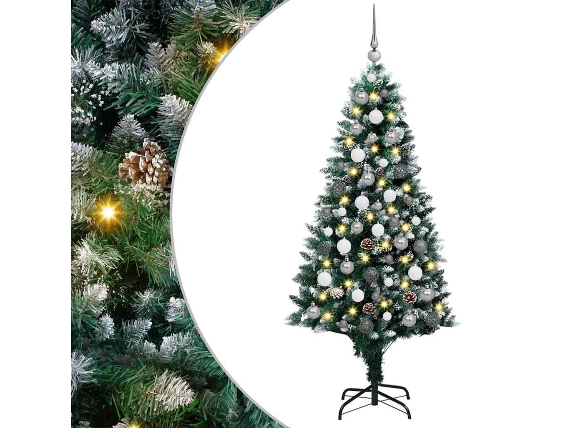 Vidaxl Árvore De Natal Artificial Verde 180 Cm Pvc, Aço E Plástico