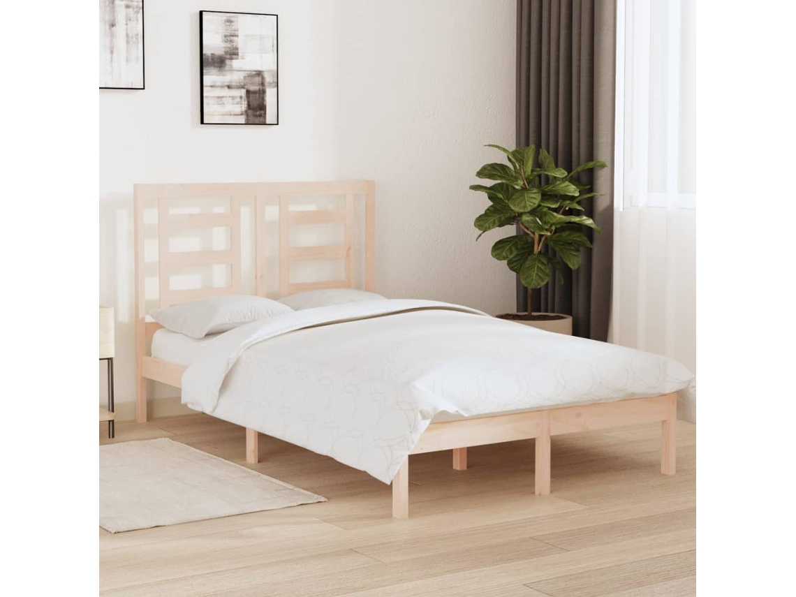 Vidaxl Cama Sem Colchão 120x200 Cm Madeira De Pinho Maciça