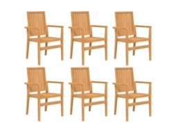 Stackable Garden Chair, Stackable Garden Chairs Vidaxl Marrom Madeira (n/a)