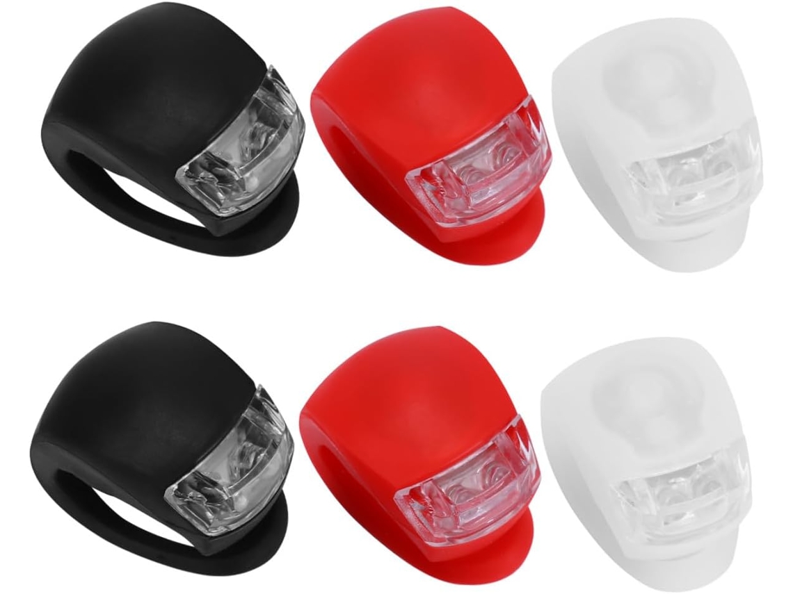 Conjunto De 6 Luzes Silicone Para Bicicleta, Dianteiras E Traseiras,