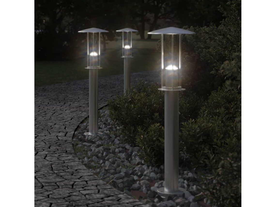 Vidaxl Candeeiro De Chão Para Exterior 60 Cm Aço Inoxidável Prateado