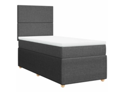 Cama com Molas/Colchão 80x200 Cm em Tecido Cinzento Escuro MAISON EXCLUSIVE