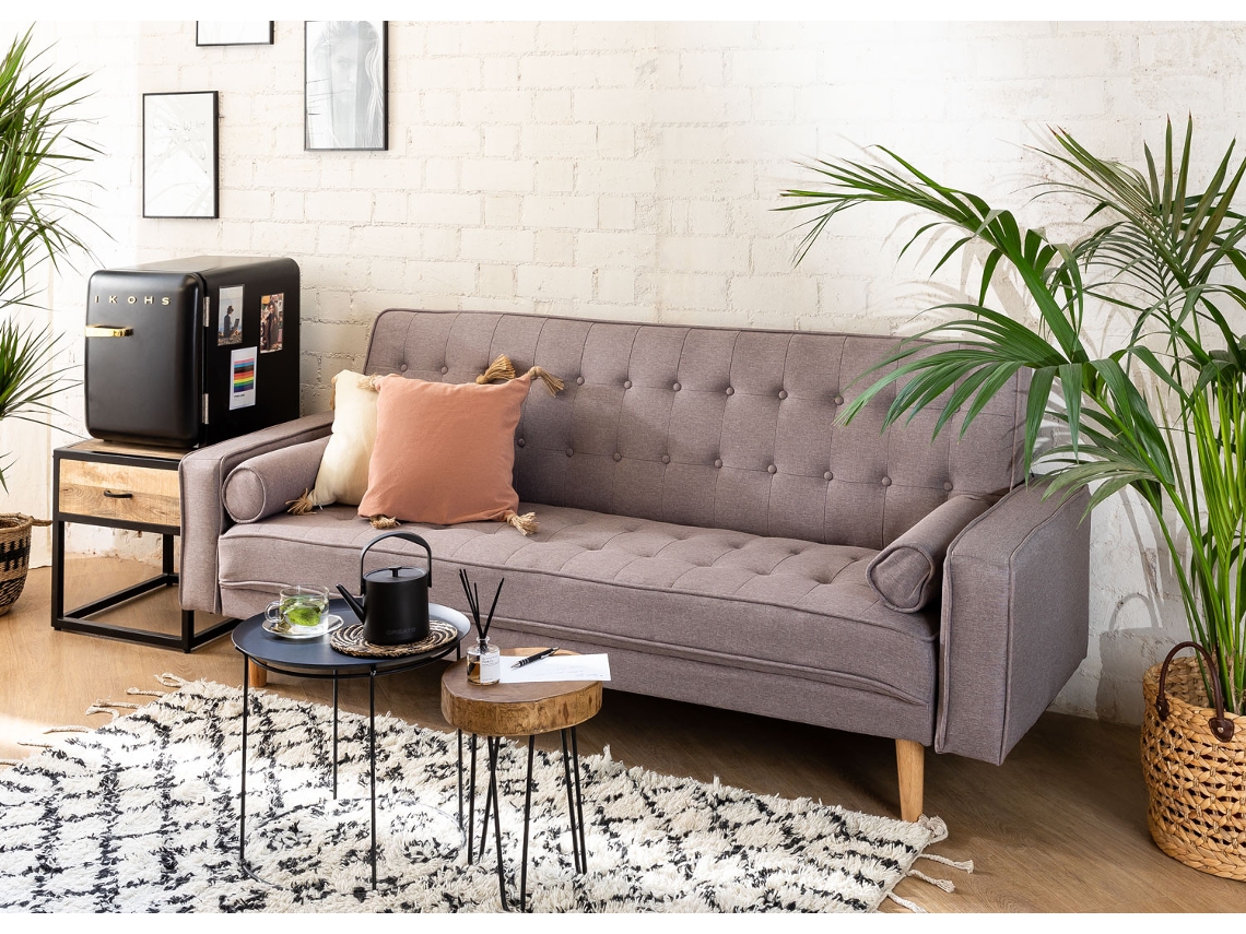 Sofá Cama SKLUM (88 x 216 x 80 cm Poliéster) Worten.pt