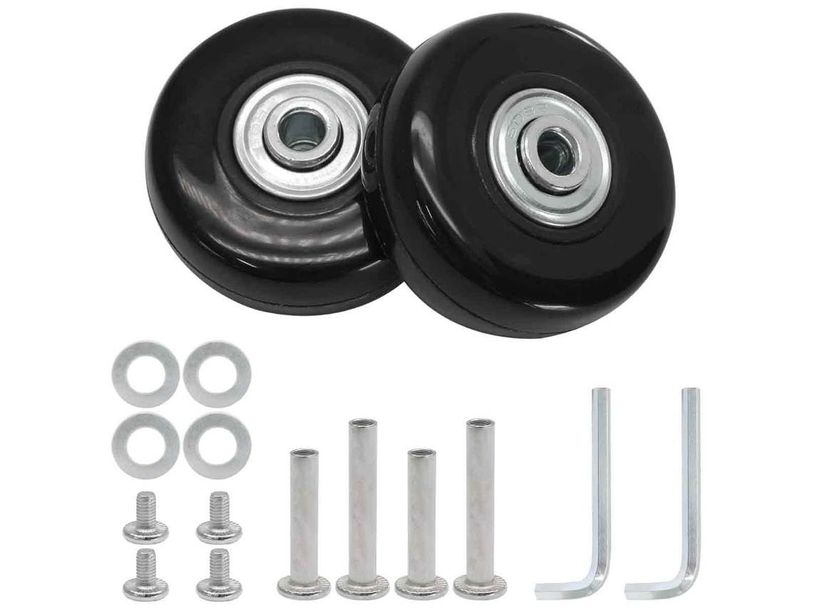 Kit de substituição de rodas de 45 mm para malas – Rodas giratórias silenciosas de borracha para malas