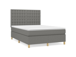 Box Spring Bed, Box Spring Beds Vidaxl Cinzeto Tecido (140 X 190 Cm)