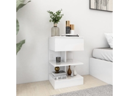 Mesas de cabeceira, 2 peças, 40x35x65 cm, branco brilhante, EXCLUSIVO DA MAISON