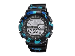 Relógio Esportivo Multifuncional Masculino , com Visor Led Grande, À Prova D'água e Luminoso. MDUG (azul Camuflado)