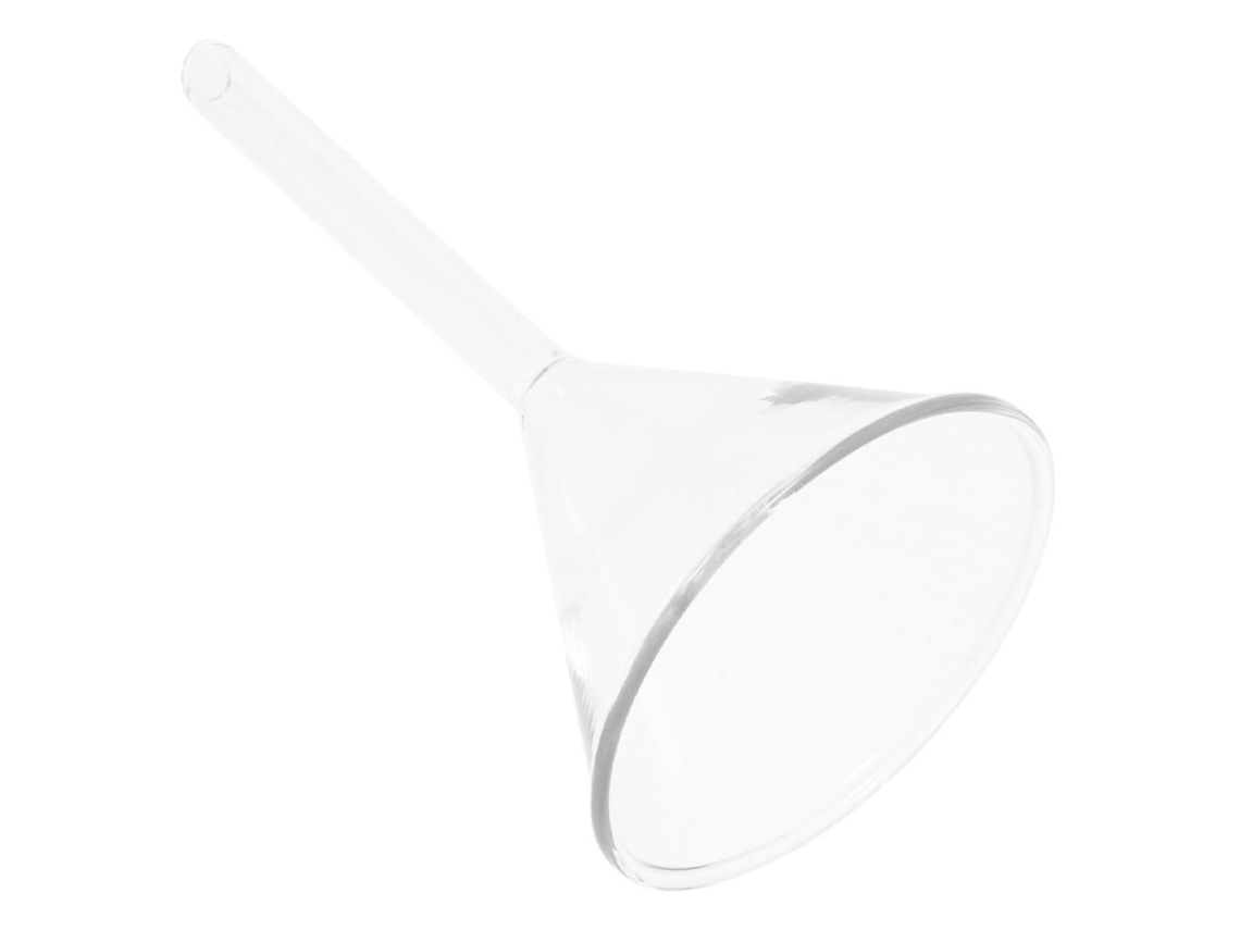 Funil De Vidro Boca Larga Para Uso Em Laboratório, Com Estabilidade Aprimorada, Formato Triangular E Transparente