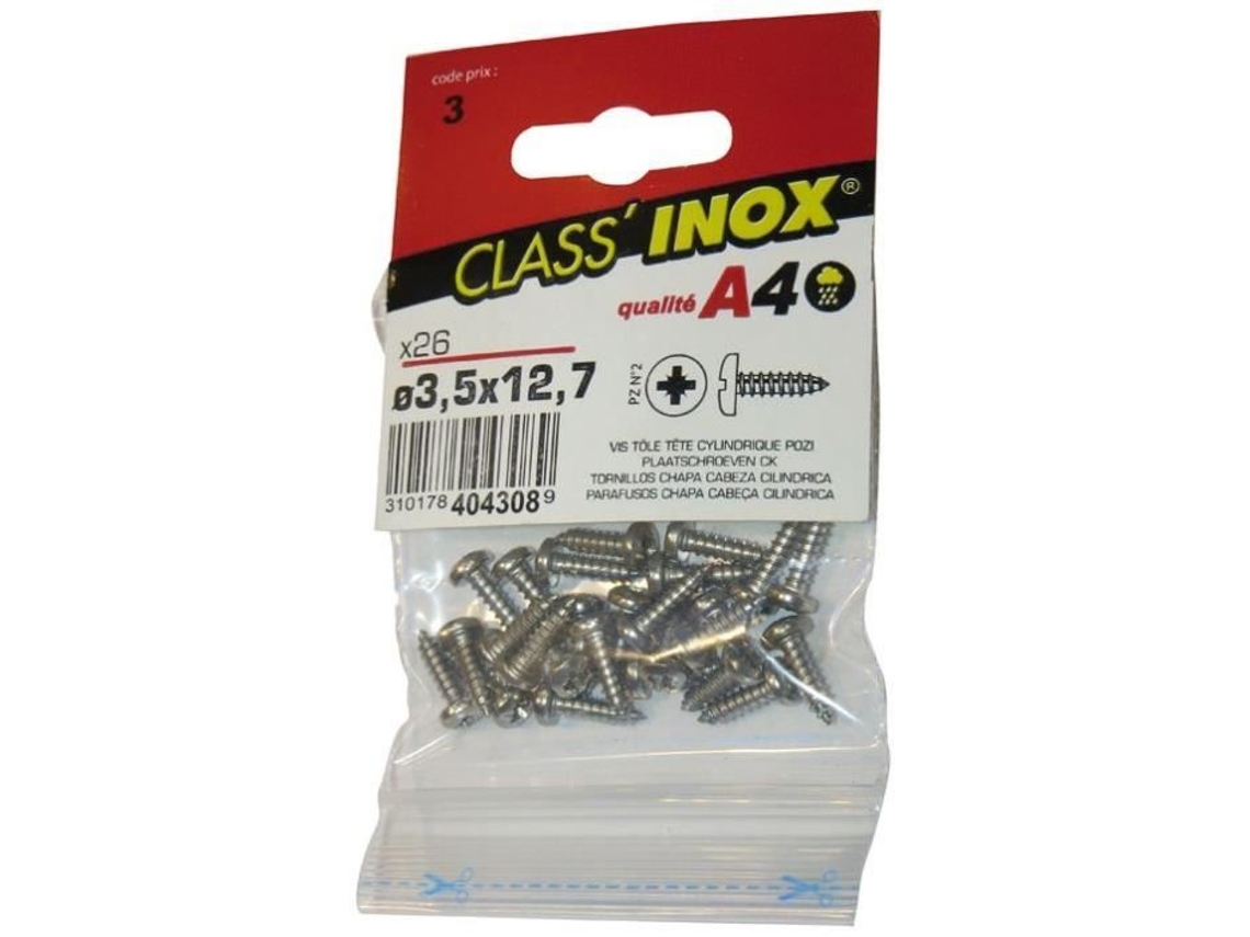 Parafuso Para Chapa Com Cabeça Escareada Arredondada Pozi Aço Inoxidável 3,5x15 Mm Vynex