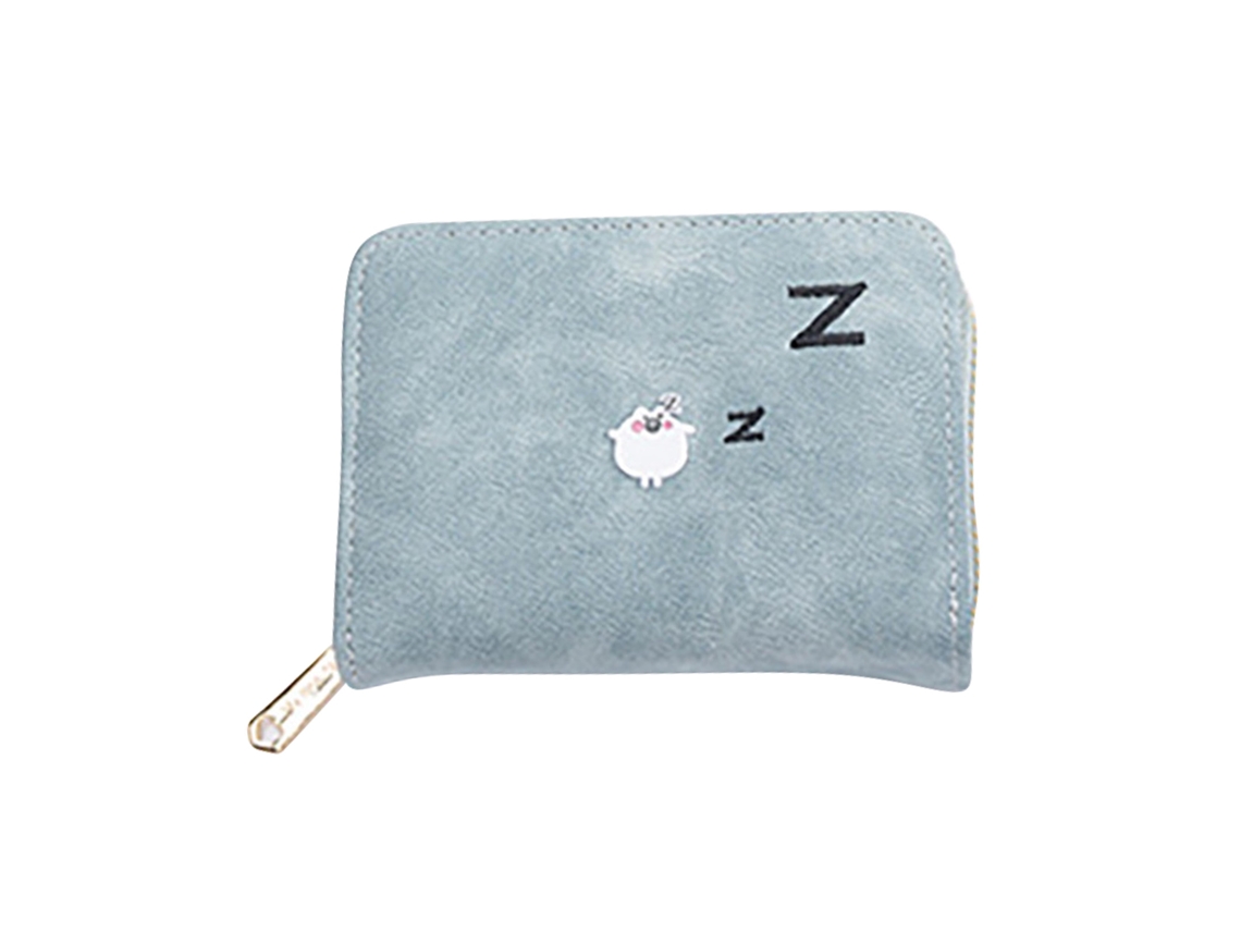 Carteira Porta cartões Mulher Multifuncional Cute Couro Pequena Porta moedas Azul para Meninas | S/MARCA
