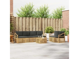 Vidaxl Conjunto De Sofás Para Exterior 7 Pcs Branco E Antracite