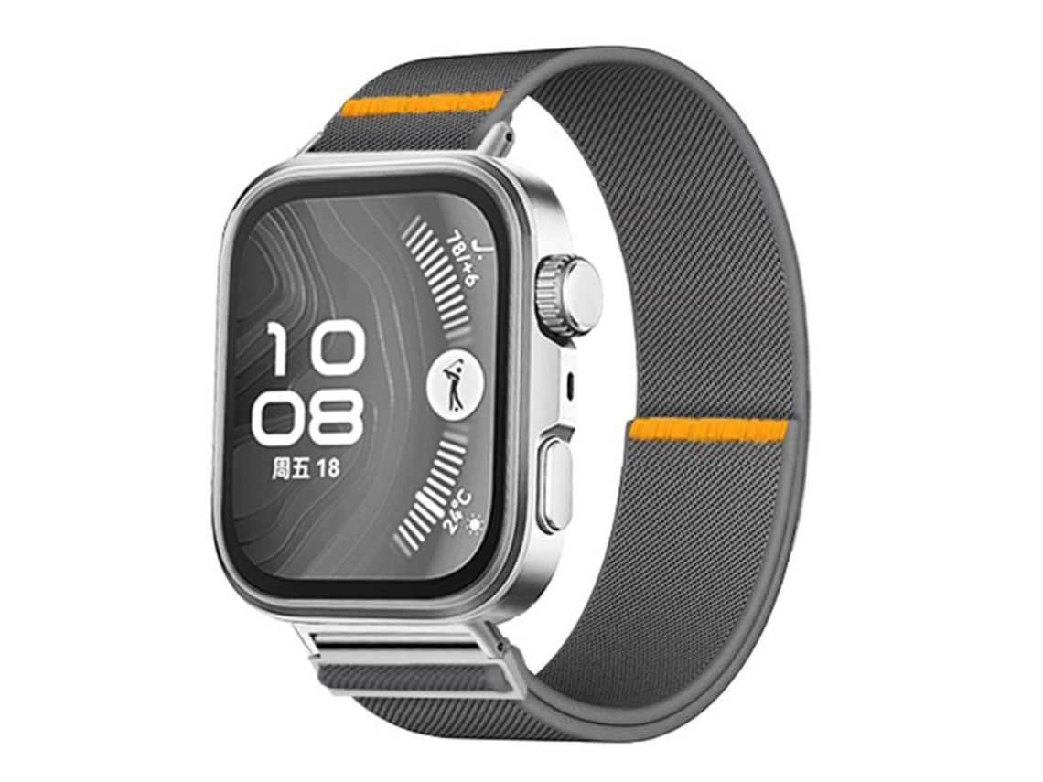 Bracelete para Huawei Watch Fit 3 / Fit 4 / Fit 4 Pro XIAOMOYU em nylon elástico ajustável cinza