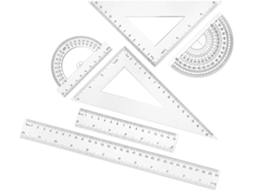 Régua matemática para desenho, ferramenta profissional de geometria matemática com conjunto de transferência, régua quadrada