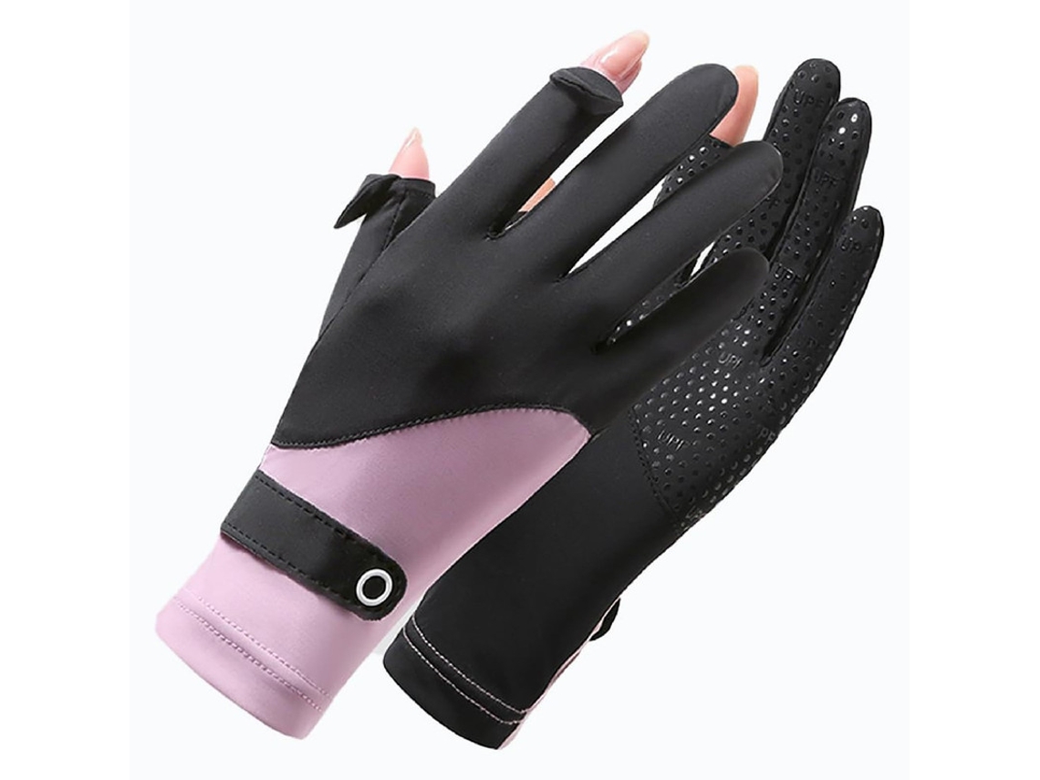 Luvas De Condução Em Seda Gelada, Proteção Uv Feminina, Modelo Completo Antiderrapante Para Atividades Ao Ar Livre