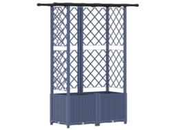 Conjunto 1 Canteiro De Jardim Elevado Vidaxl Cinzento Polipropileno (124,5 X 40 X 136 Cm)