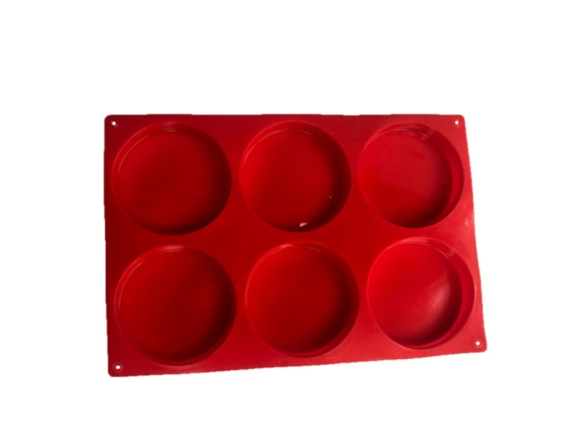 KOFIHETY Formas Para Bolo Grande De 6 Cavidades, Forma Redonda De Silicone Para Resina, Forma Antiaderente Para Bolos, Mousse, Chocolate, Pudim, Sanduíche