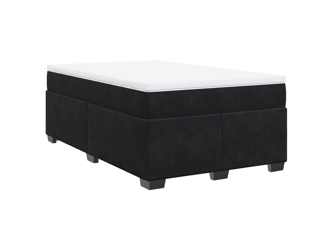 Cama Boxspring com Colchão 120x200 Cm Veludo Preto MAISON EXCLUSIVE