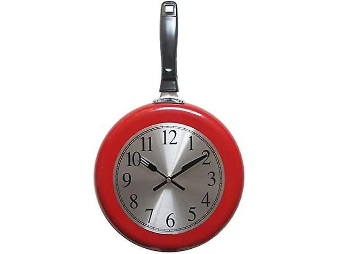 2026-reloj De Parede De Cozinha Temática De 10 Polegadas Metálico Vermelho Decoração Domestica Qgk