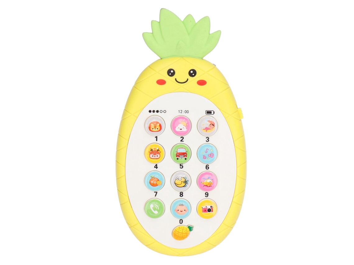 Brinquedo Telefone Celular Bebê Chupeta De Silicone Macio Com Luz E Música Educativo Aprendizagem Amarelo