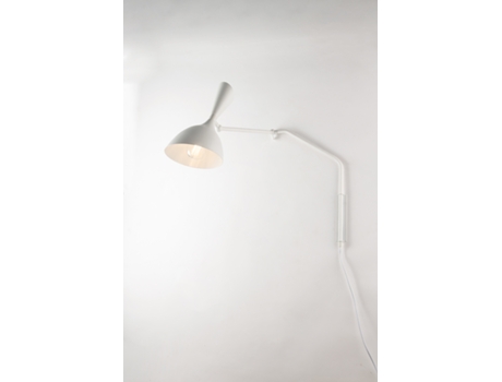 Morgan Aplique em Metal Branco com Interruptor e Tomada