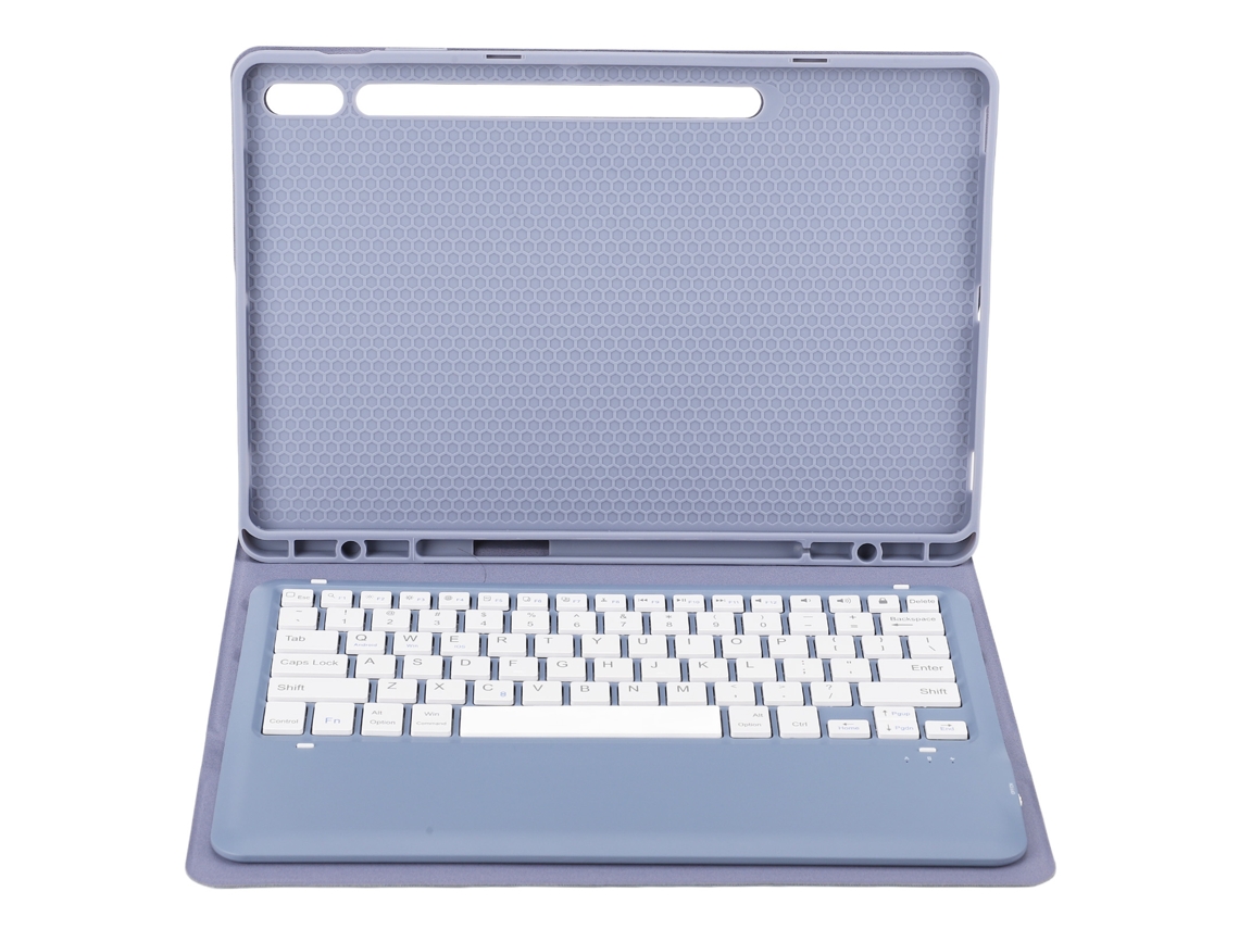 Funda com Teclado para Tablet 12,4'' S8 Plus, S7 FE, S7 Plus, com Suporte para S Pen, Desmontável, Roxa